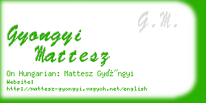 gyongyi mattesz business card
